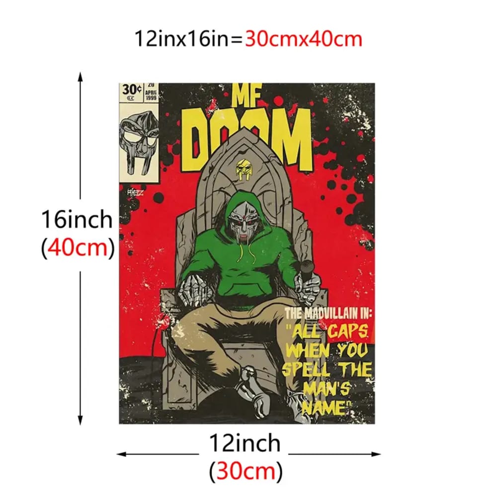 MF DOOM Retro Canvas Poster 